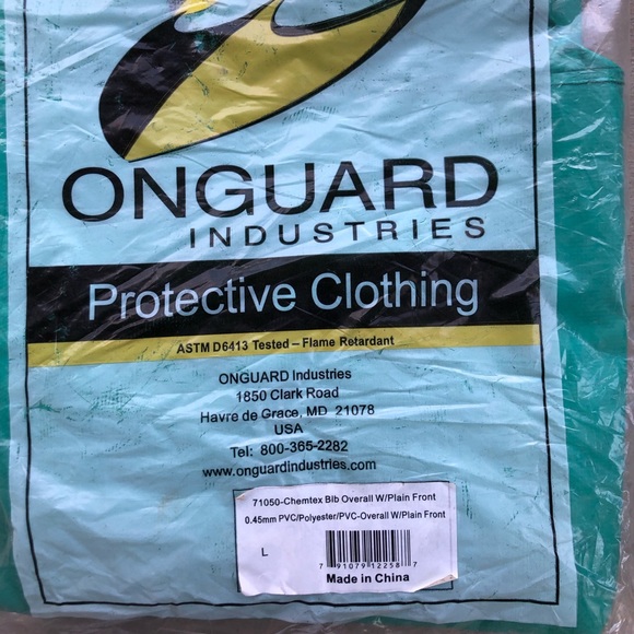 Onguard Chemtex Bib Overall Green L 710500 plain front - Picture 2 of 2